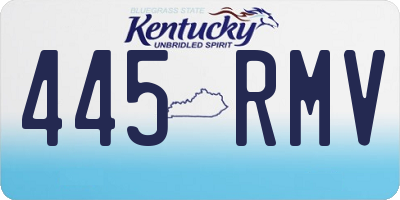 KY license plate 445RMV
