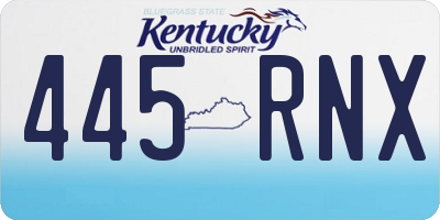 KY license plate 445RNX
