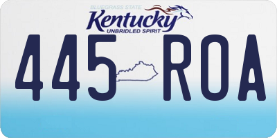 KY license plate 445ROA