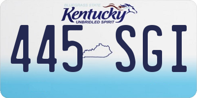 KY license plate 445SGI