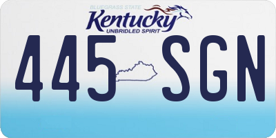 KY license plate 445SGN