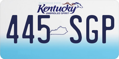 KY license plate 445SGP