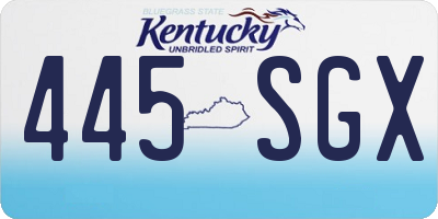 KY license plate 445SGX