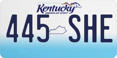 KY license plate 445SHE