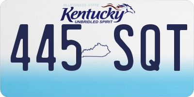 KY license plate 445SQT