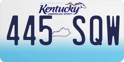 KY license plate 445SQW