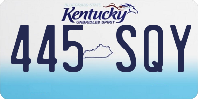 KY license plate 445SQY