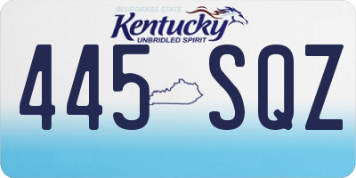 KY license plate 445SQZ