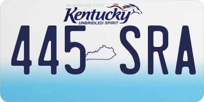 KY license plate 445SRA