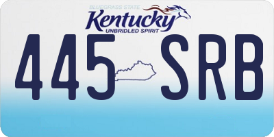 KY license plate 445SRB