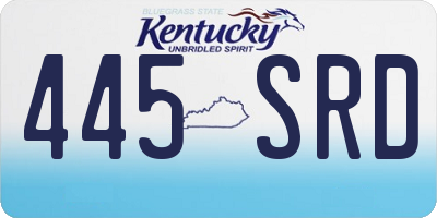 KY license plate 445SRD
