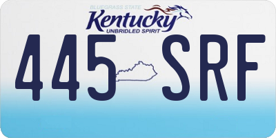 KY license plate 445SRF