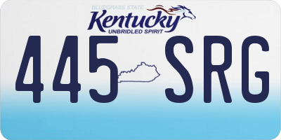 KY license plate 445SRG