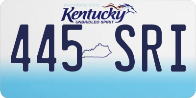 KY license plate 445SRI