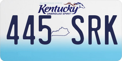 KY license plate 445SRK