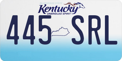 KY license plate 445SRL