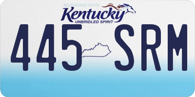 KY license plate 445SRM