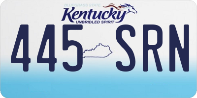 KY license plate 445SRN