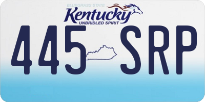 KY license plate 445SRP