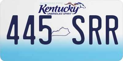 KY license plate 445SRR