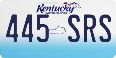 KY license plate 445SRS