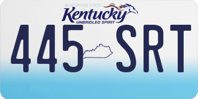 KY license plate 445SRT