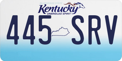KY license plate 445SRV