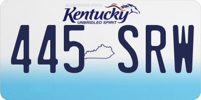 KY license plate 445SRW