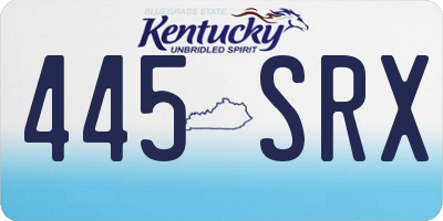 KY license plate 445SRX