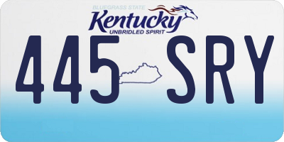 KY license plate 445SRY