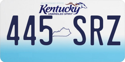 KY license plate 445SRZ