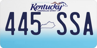 KY license plate 445SSA