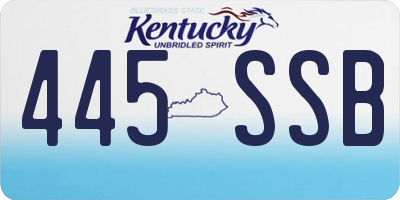 KY license plate 445SSB