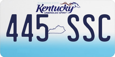 KY license plate 445SSC