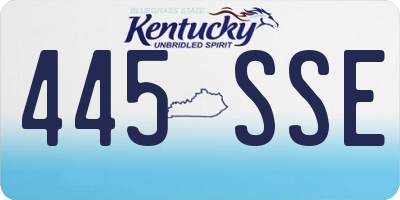KY license plate 445SSE