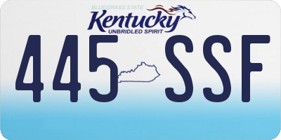 KY license plate 445SSF