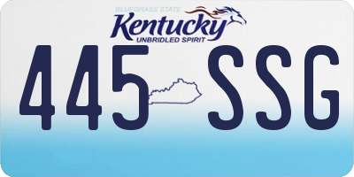 KY license plate 445SSG