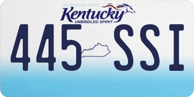 KY license plate 445SSI