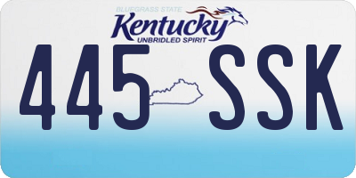 KY license plate 445SSK
