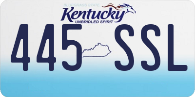 KY license plate 445SSL