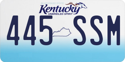 KY license plate 445SSM
