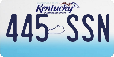 KY license plate 445SSN