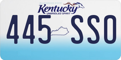 KY license plate 445SSO