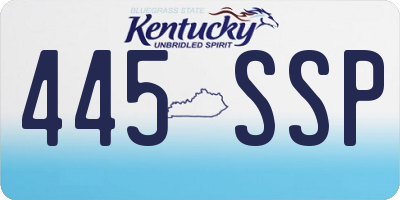 KY license plate 445SSP