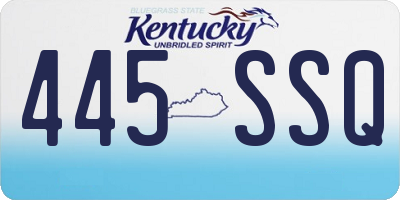 KY license plate 445SSQ