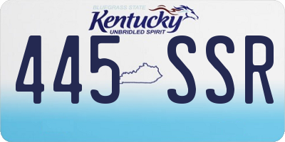 KY license plate 445SSR