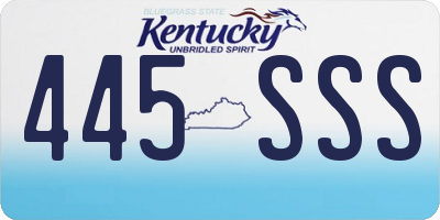 KY license plate 445SSS