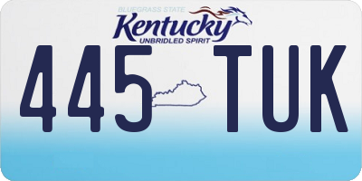 KY license plate 445TUK