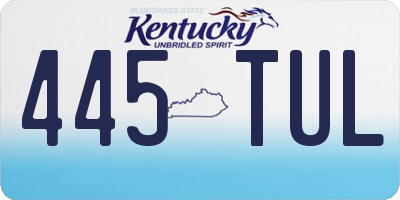 KY license plate 445TUL
