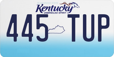 KY license plate 445TUP